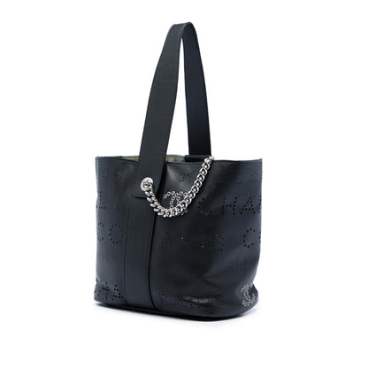 Chanel Small Perforated Calfskin Logo Eyelet Bucket Bag