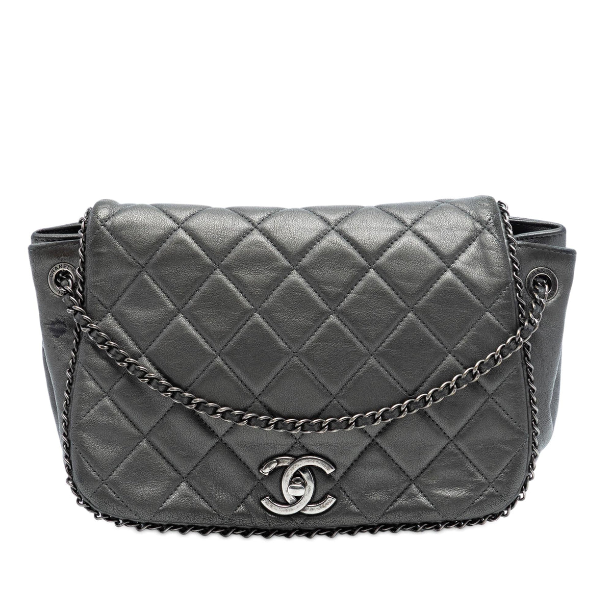 Chanel Small Quilted Calfskin CC Enchained Accordion Flap