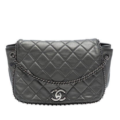 Chanel Small Quilted Calfskin CC Enchained Accordion Flap