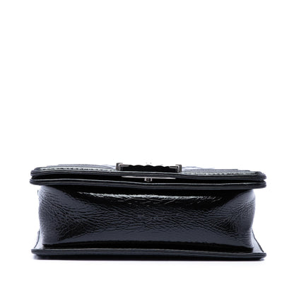 Chanel Small Quilted Crinkled Patent Boy Flap