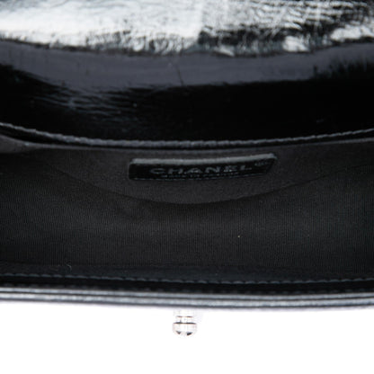 Chanel Small Quilted Crinkled Patent Boy Flap