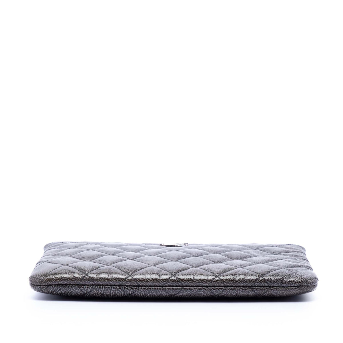 Chanel Small Quilted Crinkled Patent O Case Clutch