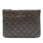 Chanel Small Quilted Crinkled Patent O Case Clutch