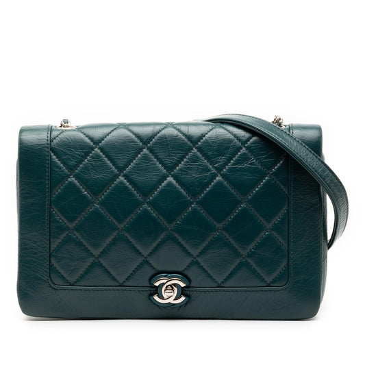 Chanel Small Quilted Crumpled Calfskin Bi Vintage Full Flap