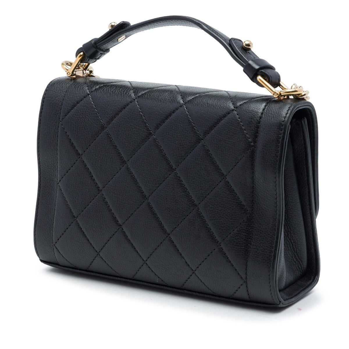 Chanel Small Quilted Grained Calfskin Label Click Flap