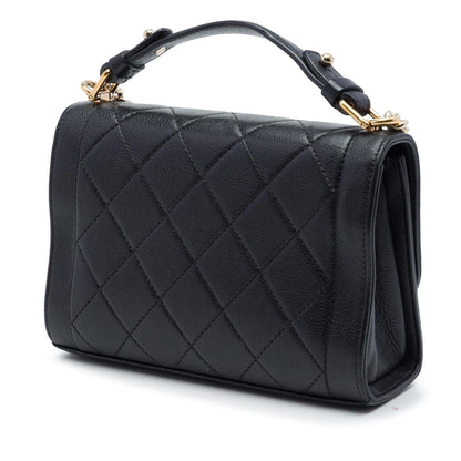 Chanel Small Quilted Grained Calfskin Label Click Flap