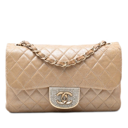 Chanel Small Quilted Iridescent Lambskin Pearl CC Crystal Flap