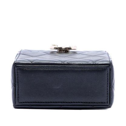 Chanel Small Quilted Lambskin Box With Chain