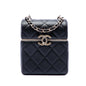 Chanel Small Quilted Lambskin Box With Chain