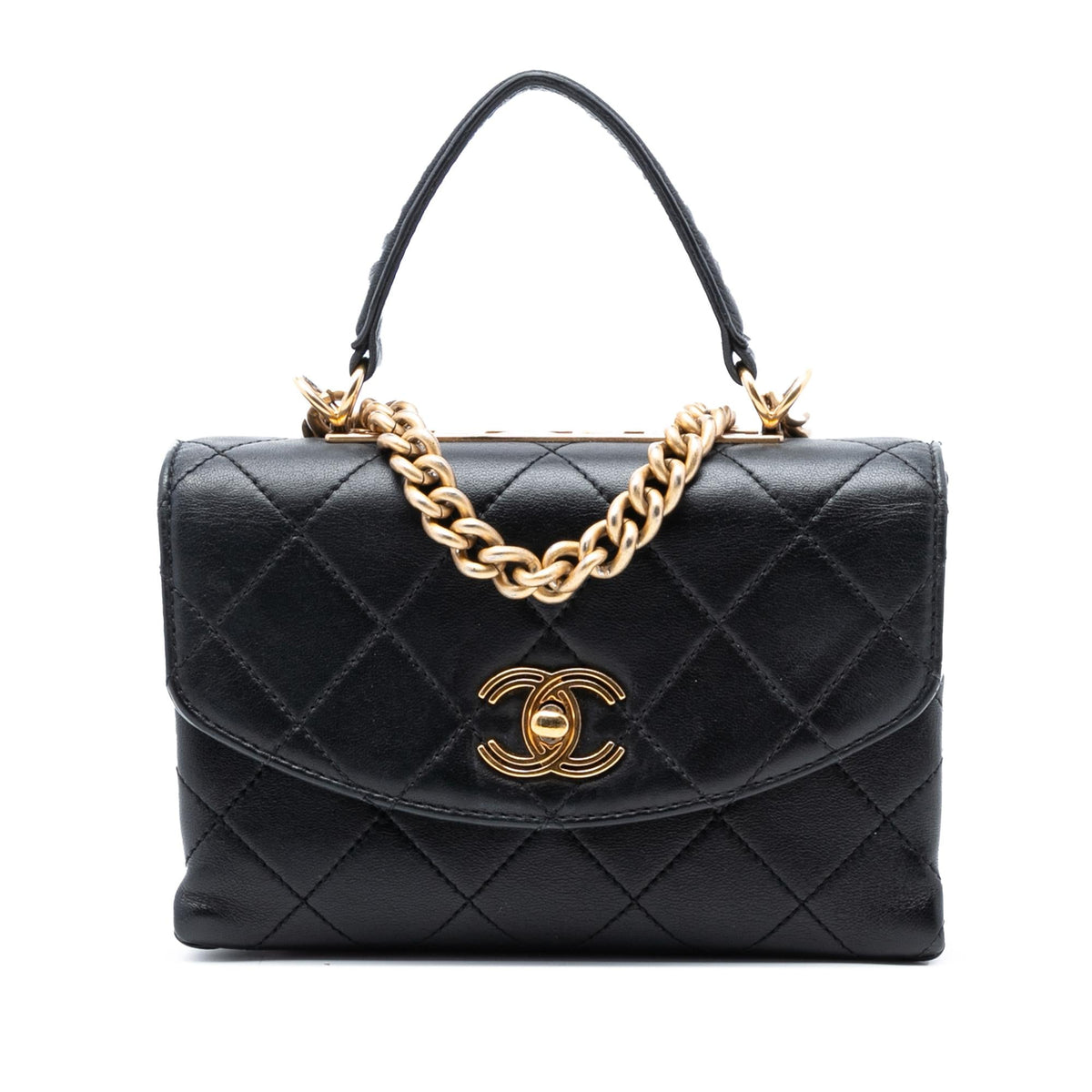 Chanel Small Quilted Lambskin Trendy Spirit Top Handle Bag