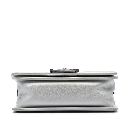 Chanel Small Quilted Metallic Caviar Boy Flap