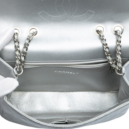 Chanel Small Quilted Metallic Caviar CC Filigree Flap