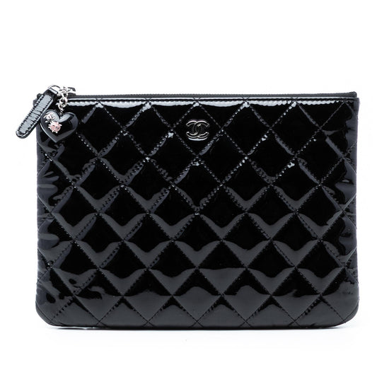 Chanel Small Quilted Patent O Case Clutch