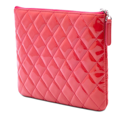 Chanel Small Quilted Patent O Case Clutch