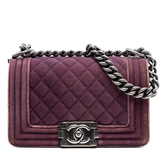 Chanel Small Quilted Velvet Boy Flap