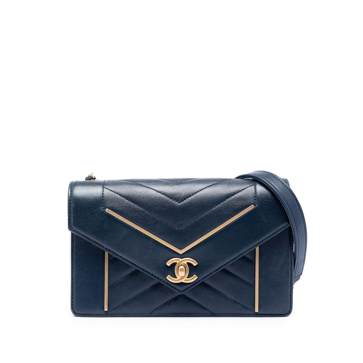 Chanel Small Reversed Chevron Lambskin Flap
