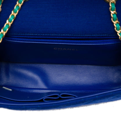 Chanel Small Tricolor Jersey CC Filigree Flap