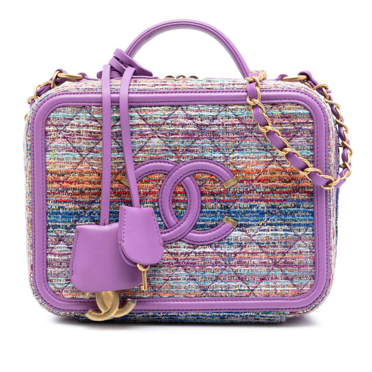 Chanel Small Tweed CC Filigree Vanity Case