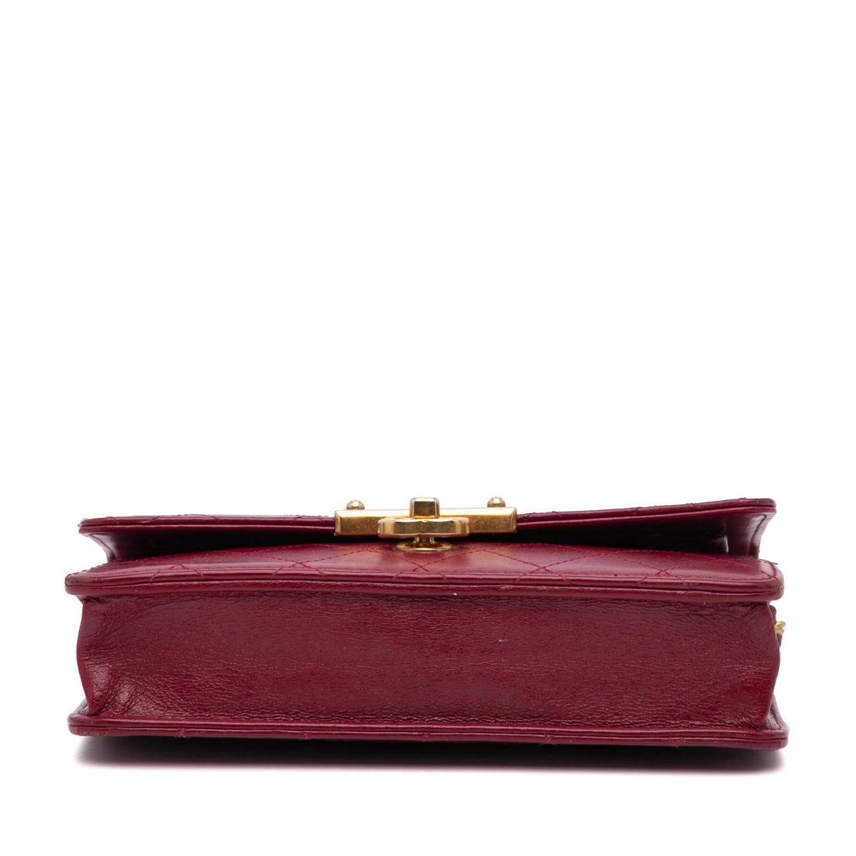Chanel Stitched Goatskin Golden CC Wallet On Chain