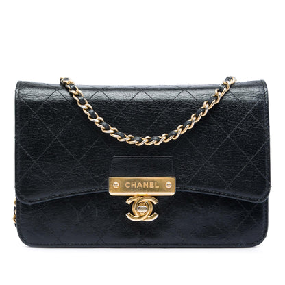 Chanel Stitched Goatskin Golden CC Wallet On Chain