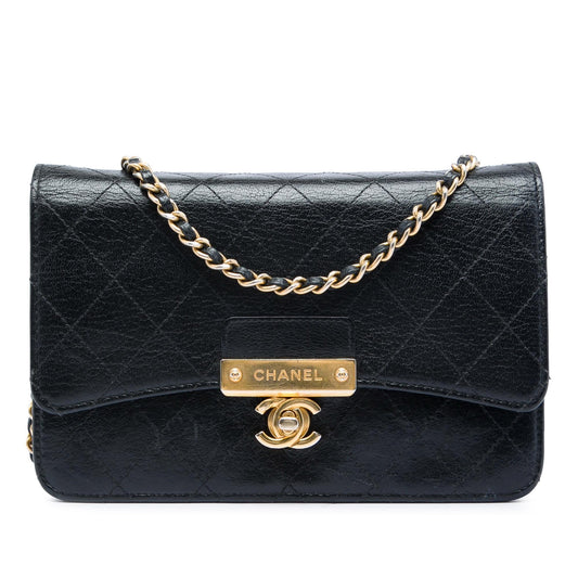 Chanel Stitched Goatskin Golden CC Wallet On Chain
