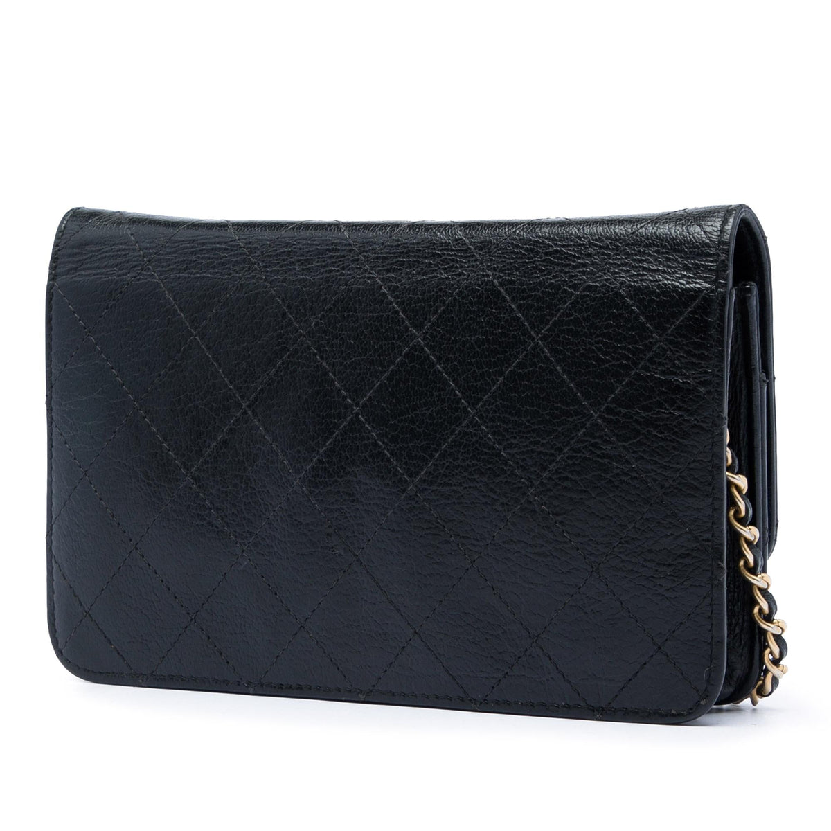 Chanel Stitched Goatskin Golden CC Wallet On Chain