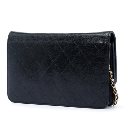 Chanel Stitched Goatskin Golden CC Wallet On Chain