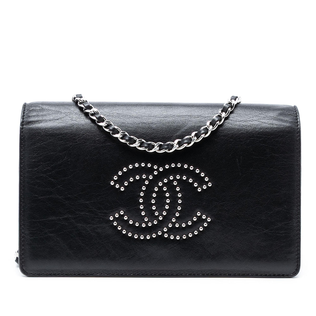 Chanel Studded Lambskin CC Wallet on Chain