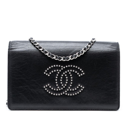 Chanel Studded Lambskin CC Wallet on Chain