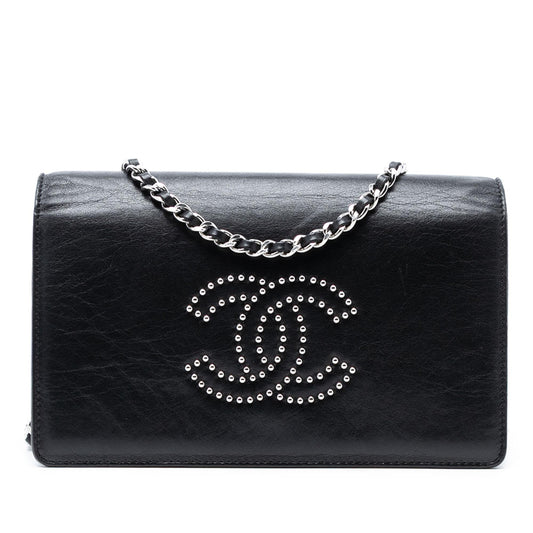 Chanel Studded Lambskin CC Wallet on Chain