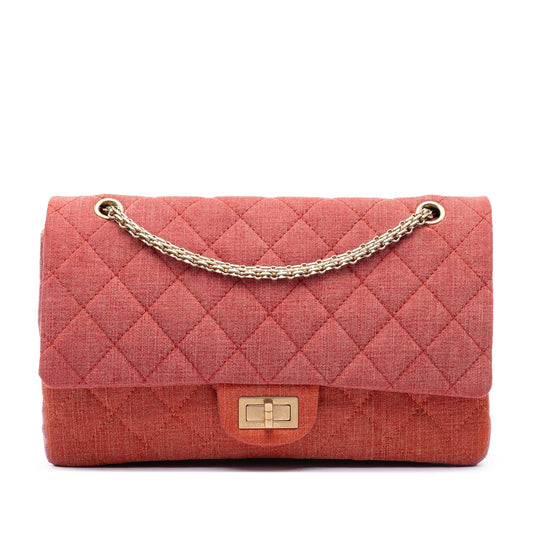 Chanel Tricolor Quilted Denim Reissue 2.55 Double Flap 227