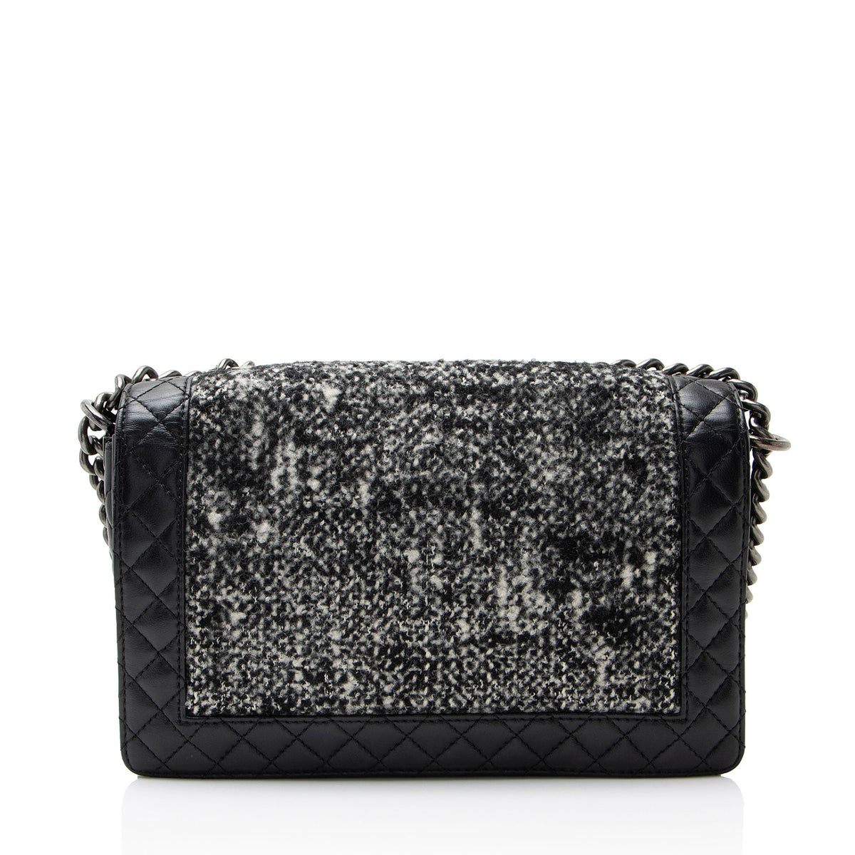 Chanel Tweed Calfskin Paris-Dallas Enchained Old Medium Boy Bag
