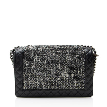 Chanel Tweed Calfskin Paris-Dallas Enchained Old Medium Boy Bag