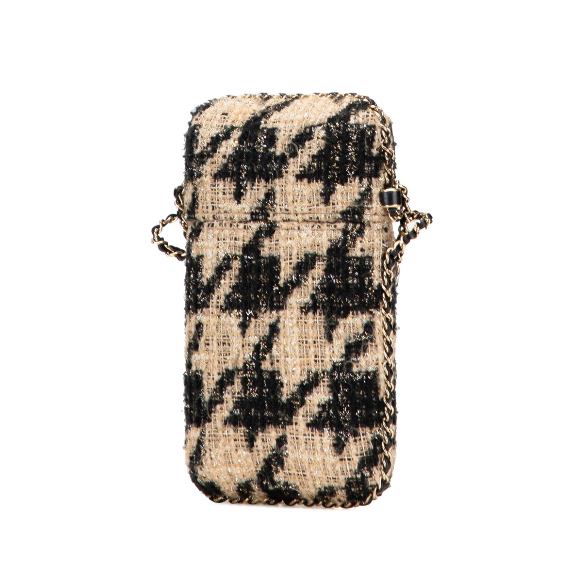 Chanel Tweed Chain Around Phone Holder