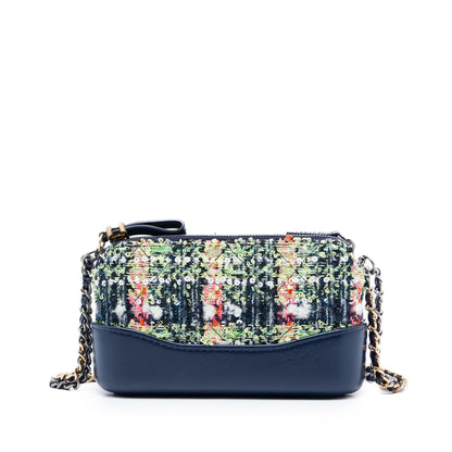 Chanel Tweed Gabrielle Double Zip Clutch with Chain