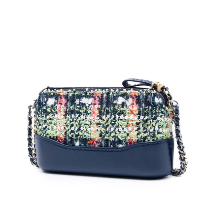 Chanel Tweed Gabrielle Double Zip Clutch with Chain
