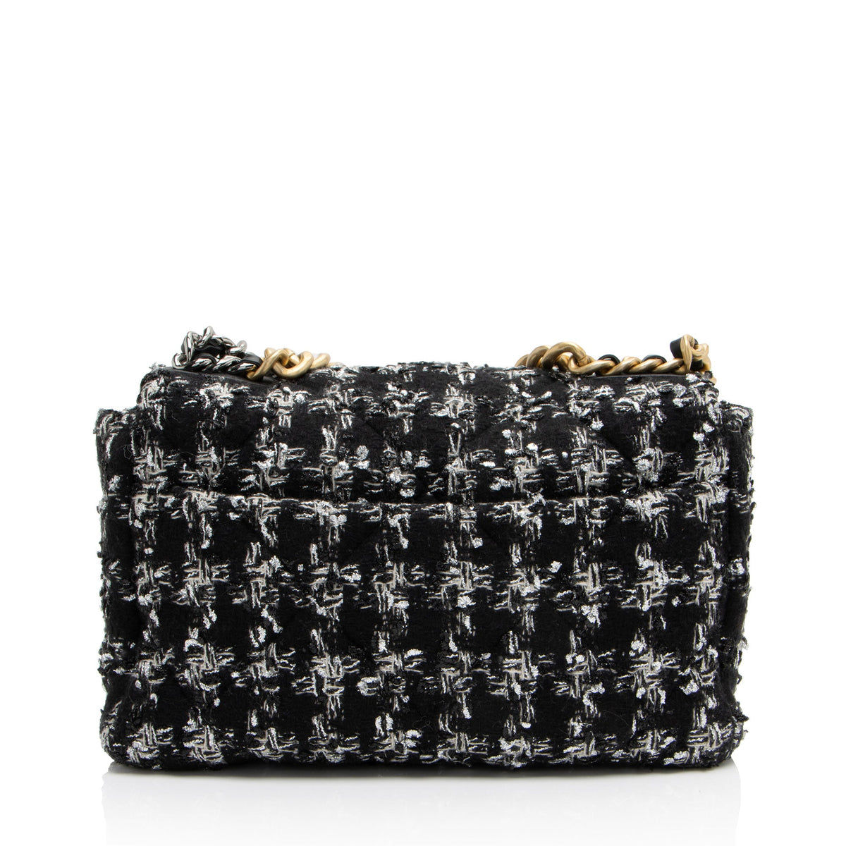 Chanel Tweed Houndstooth 19 Large Flap Shoulder Bag