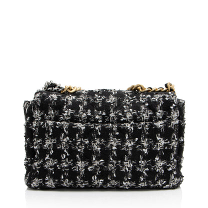 Chanel Tweed Houndstooth 19 Large Flap Shoulder Bag