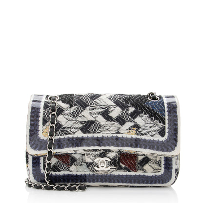 Chanel Tweed Silicone Medium Double Flap Bag