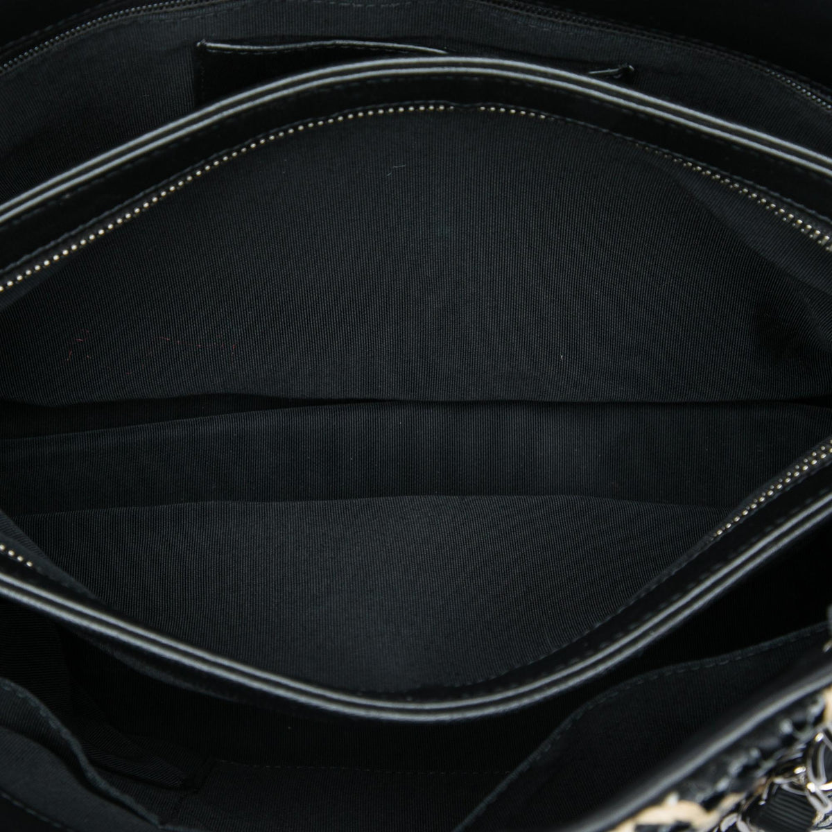 Chanel Tweed Woven Crinkled Patent Just Mademoiselle Bowler Bag