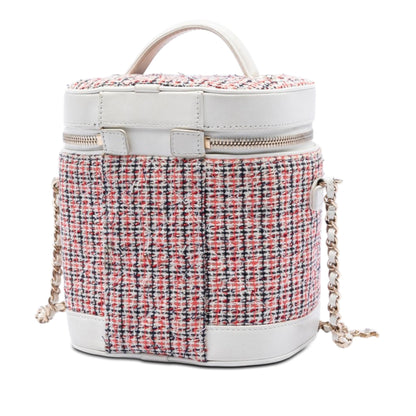 Chanel Tweed and Lambskin Vanity Cosmetic Case