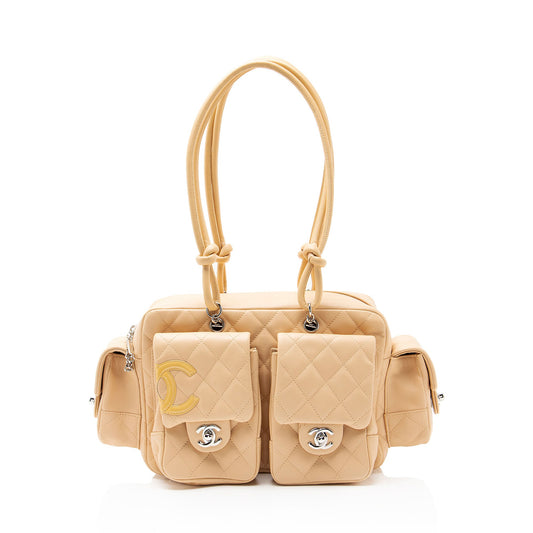 Chanel Vintage Lambskin Ligne Cambon Mini Reporter Satchel