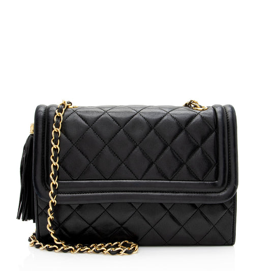 Chanel Vintage Lambskin Tassel Flap Bag